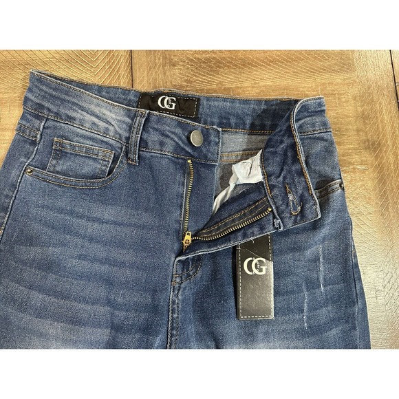 NWT OG Oyster Guy Distressed Skinny Leg Stretch Blue Denim Jeans Junior's Size 7 - Picture 6 of 15